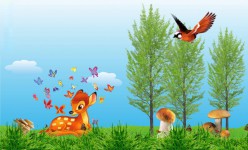 панно с олененком Бемби